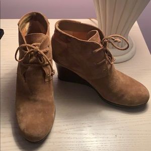 Via Spiga Tan Suede Wedge Bootie size 8.5